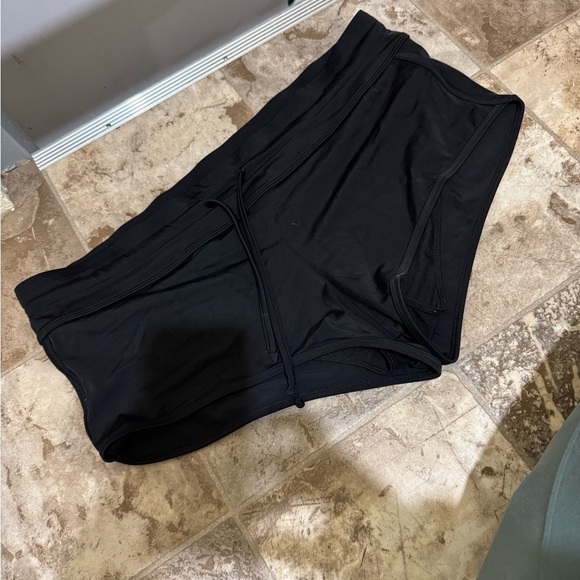 Women’s Joe Fresh NWT Black Swim Boy Short Bottoms Trunks Tie Waist Size XL - Picture 1 of 15